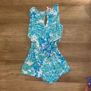 Lily Pulitzer Blue Romper Size: Medium